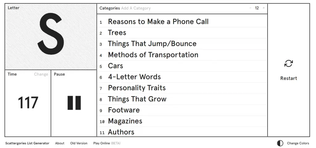 scattergories online