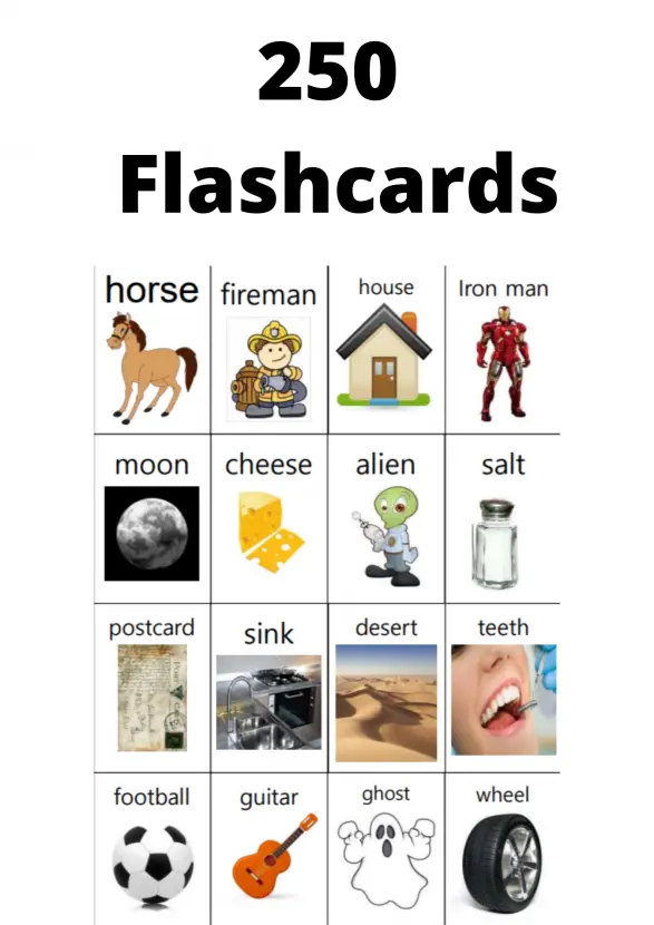 250 Flashcards - English Teacher Resources